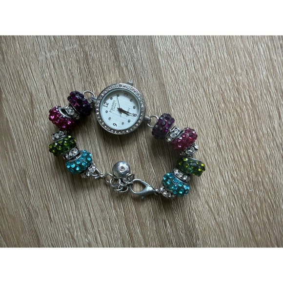 Figaro Couture Rhinestone Watch Women's Needs Battery Multicolored Feminine - Picture 5 of 8